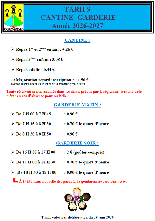 Tarif 2026 2027